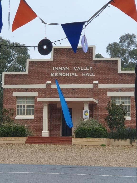 Bunting in front of a town hall